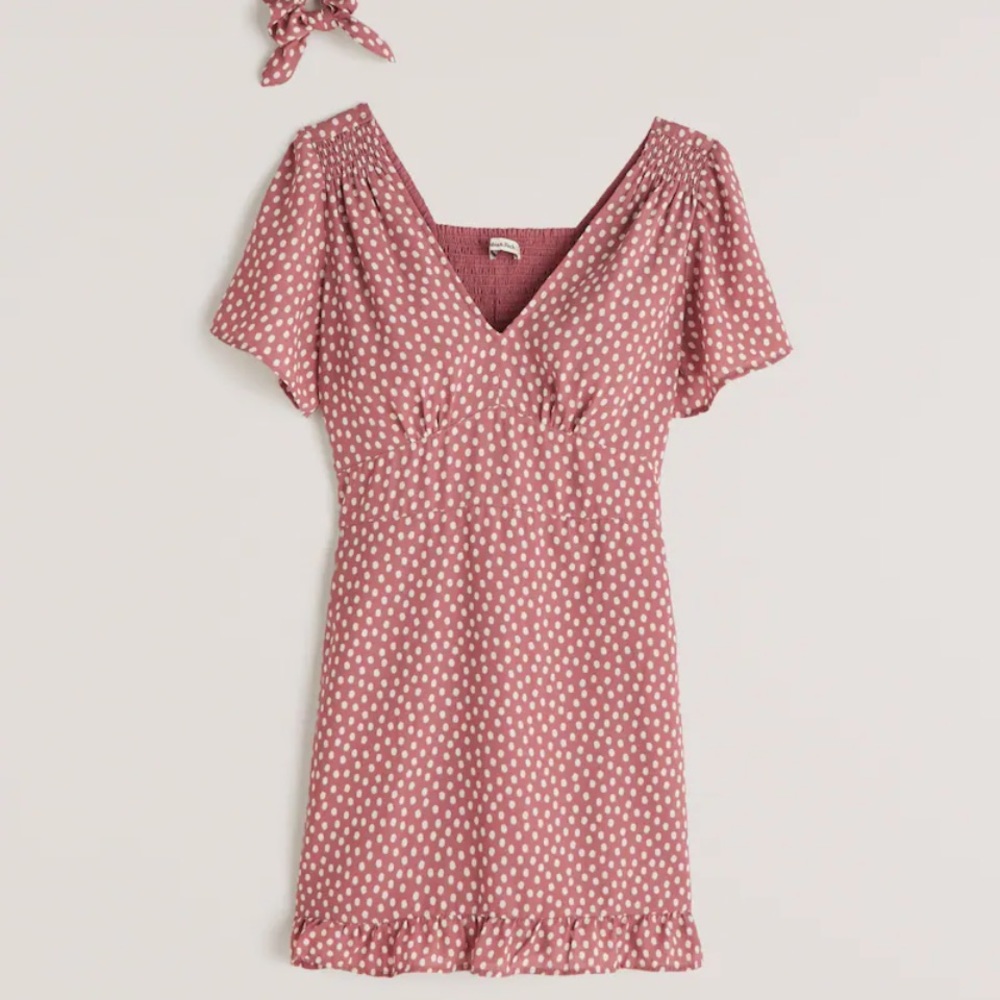 Abercrombie flutter sleeve smocked mini dress